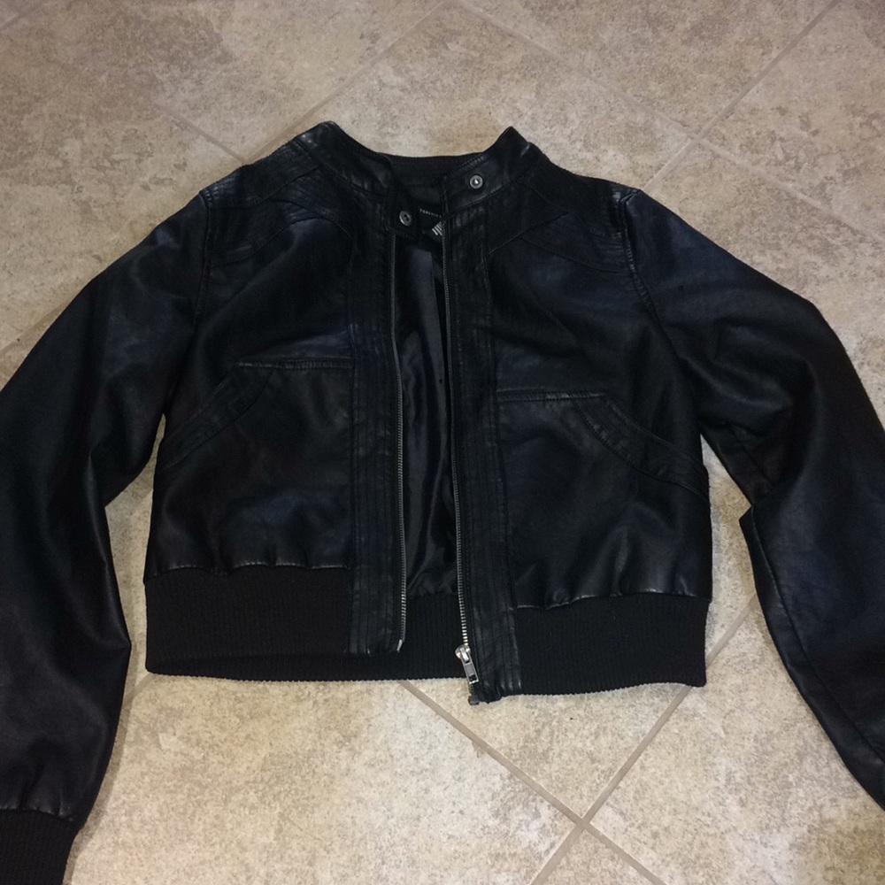 Black leather jacket
